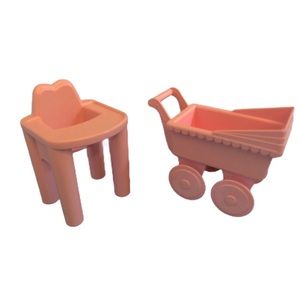 Vintage Playskool Pink Dollhouse Furniture